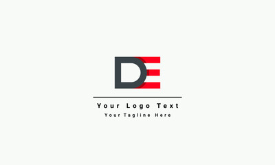 DE or D E letter alphabet logo design in vector format.