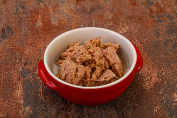 Canned tuna fillet for salad