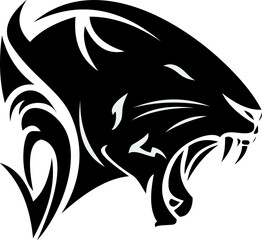 Fototapeta premium Vector Black Panther On White Background