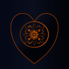 Golden abstract Mandal ornate pattern for background, invitations, cards, premium templates.