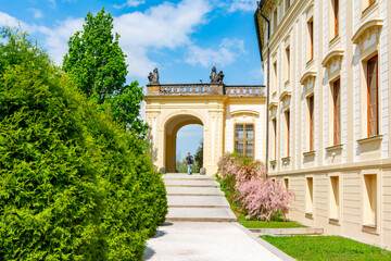 Fototapeta na wymiar Royal palace gardens in Prague Castle, Czech Republic