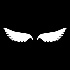 Fototapeta na wymiar white wings on blackbackground vector