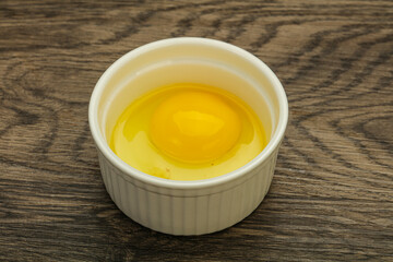 Raw Chicken egg in the bowl