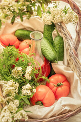 vegetables in basket