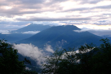 clouds over the mountains