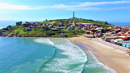farol de santa marta, estado catarinense, santa Catarina, pedras em beira mar  © Andielo