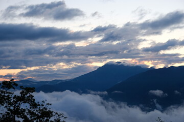clouds over the mountains
