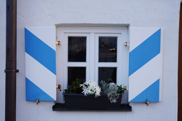 Fenster blau weiss bayern 