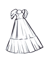 sketch of a girl in a dress