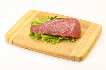 Raw beef piece for cooking