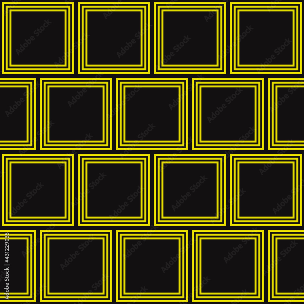 Poster yellow tile pattern. vector same tile in black and yellow colors.
