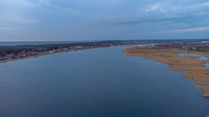 Vistula River view from above. Gdansk, Poland. 
