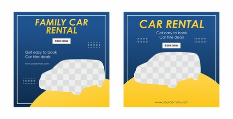 Obraz premium Set of Rent car social media banner template, Perfect for social media post, background and web internet ads. 