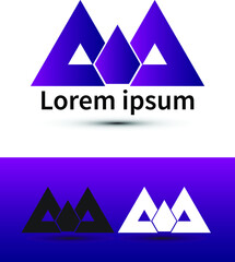 abstract mountain icon set logo design template