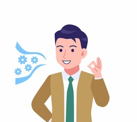 ネクタイをした若い男性