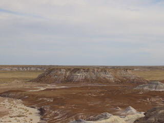 Views from the Blue Mesa overlook in the Petrified Forest National Park in Arizona.