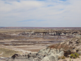 Views from the Blue Mesa overlook in the Petrified Forest National Park in Arizona.