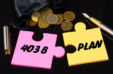Coins are scattered on the black surface, there is a pen and puzzles on which it is written - 403B...