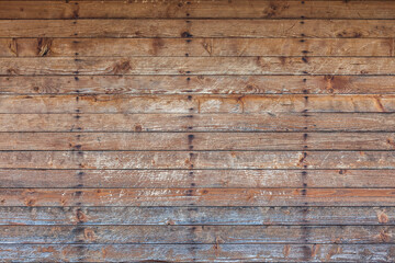 Wooden weathered plank wall close-up overhead faded colors textured background backdrop object for...