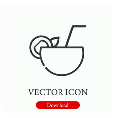 Cocktail vector icon.  Editable stroke. Linear style sign for use on web design and mobile apps, logo. Symbol illustration. Pixel vector graphics - Vector