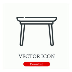Table vector icon.  Editable stroke. Linear style sign for use on web design and mobile apps, logo. Symbol illustration. Pixel vector graphics - Vector