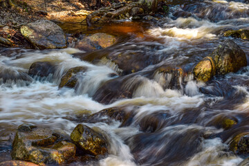 water cascading over rock in willard brook