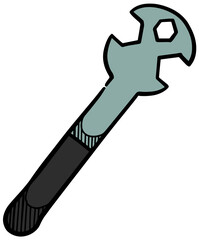 Bicycle spanner icon  style color vector illustration