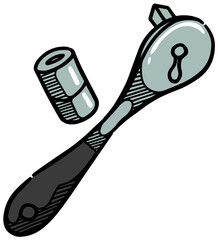 Ratchet tools icons  style color vector illustration