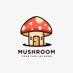 Mushroom Farming Logo vector simple modern agriculture organic food design template