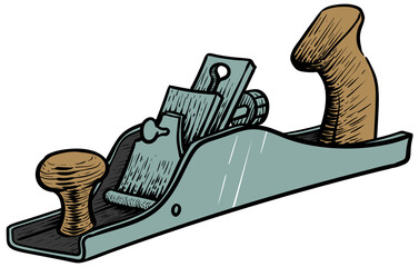 Hand plane icon  style color vector illustration