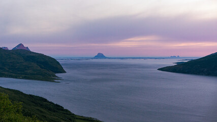 Fototapeta premium Scandinavian fjord after sunset in Norway