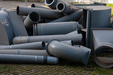 demolished pipes of an air condition system