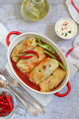 Cabbage rolls in tomato sauce