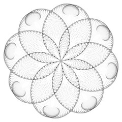 Flower. Dotted Vector Spiral Pattern or Texture. Stipple Dot design element