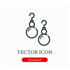 Earrings vector icon.  Editable stroke. Linear style sign for use on web design and mobile apps, logo. Symbol illustration. Pixel vector graphics - Vector