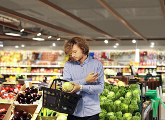 Man buying fruits and vegetables  at the market