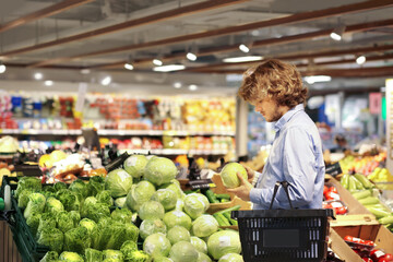 Man buying fruits and vegetables  at the market