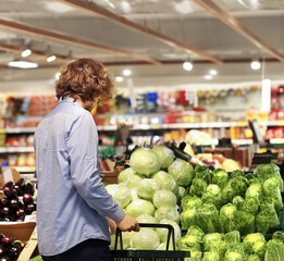 Man buying fruits and vegetables  at the market