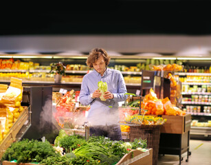Man buying fruits and vegetables  at the market
