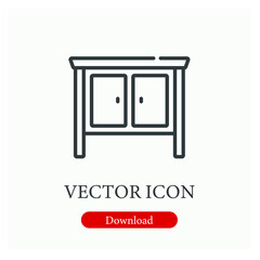 Furniture vector icon.  Editable stroke. Linear style sign for use on web design and mobile apps, logo. Symbol illustration. Pixel vector graphics - Vector