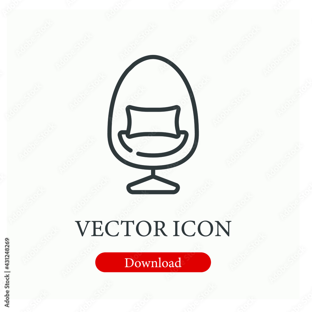 Poster chair vector icon. editable stroke. linear style sign for use on web design and mobile apps, logo. s