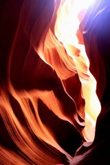 Light in the cave Antelope Canyon