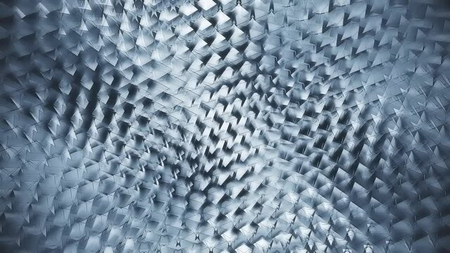 Low Poly Tech Abstract Background. Slow rotating triangles pattern. Looped video.
