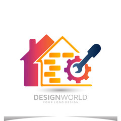 Home Inspections vector logo design template.