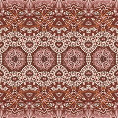 Abstract ornamental textile design. Ethnic seamless pattern. Vector ethnic art background.