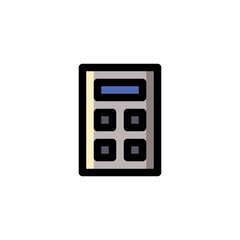 Calculator Education Outline Icon Logo Vector Illustration.