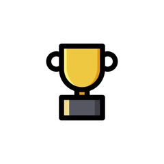 Trophy Education Outline Icon Logo Vector Illustration.