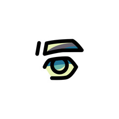Eye Medical Outline Icon Logo Vector Illustration.