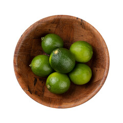 Lemons in a bowl isolated over white background