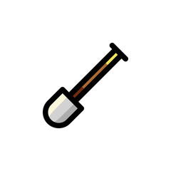 Shovel Industrial Outline Icon Logo Vector Illustration.